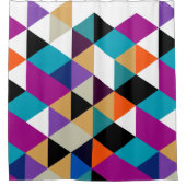 Kleurrijke driehoeken Moderne geometrische patrone Douchegordijn (Voorkant)