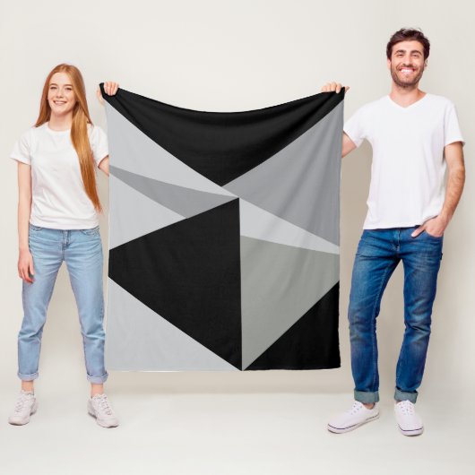 Kleurrijke Driehoeken Patroonontwerp Fleece Deken (In situ)