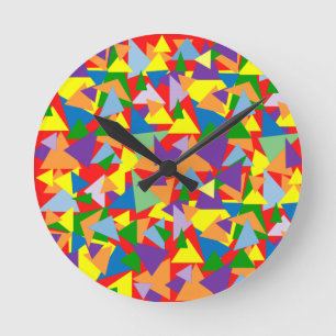 Kleurrijke driehoeken ronde klok