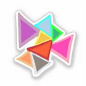 Kleurrijke Driehoeken  Sticker (Voorkant)