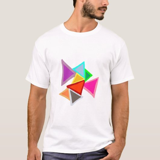 Kleurrijke Driehoeken  T-shirt (Voorkant)