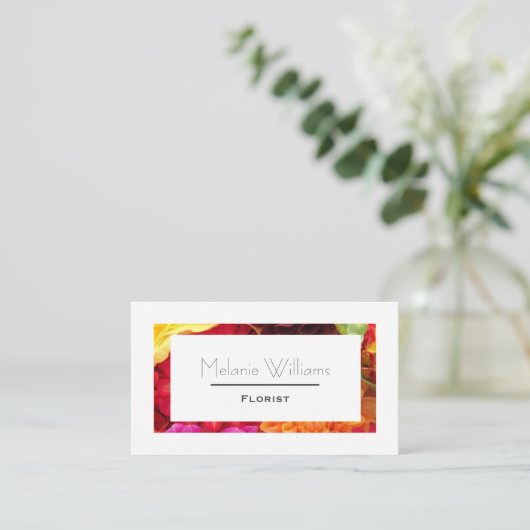 Kleurrijke drijvende Lijst Elegant Florist Visitekaartje (Staand voorkant)