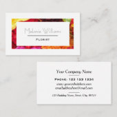 Kleurrijke drijvende Lijst Elegant Florist Visitekaartje (Voorkant / Achterkant)