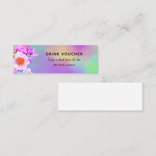 Kleurrijke Drink Voucher Tickets voor balie (Voorkant / Achterkant)