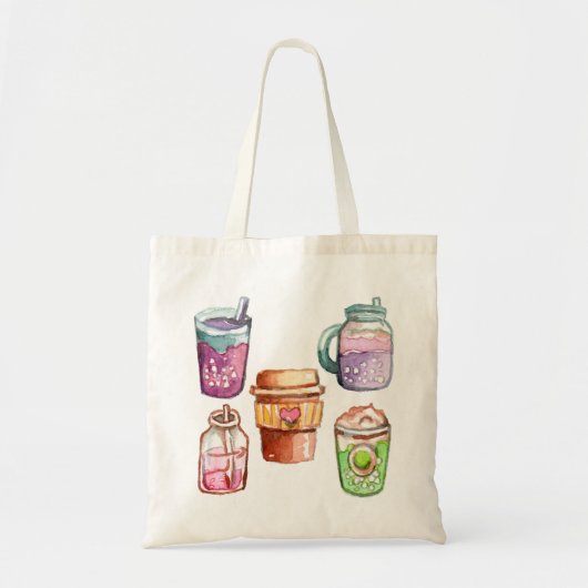 Kleurrijke Drinken Tote Bag (Voorkant)