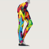 Kleurrijke Drip Art: Abstract Graffiti Patroon Leggings (Rechts)