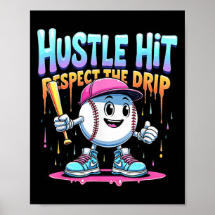 Kleurrijke Drip Jeugd Dri Fit Honkbal Trend Quote Poster
