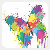 Kleurrijke Drip Paint Abstracte Vlinder Stickers (Voorkant)