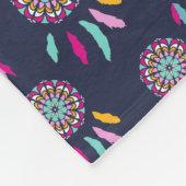 Kleurrijke dromcatchers donkerblauw fleece deken (Hoek)