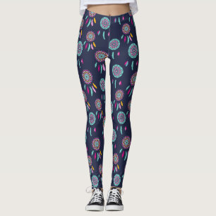 Kleurrijke dromcatchers donkerblauw leggings