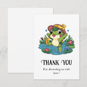 Kleurrijke Dromerige Kikker Baby shower Bedankkaart (Voorkant / Achterkant)