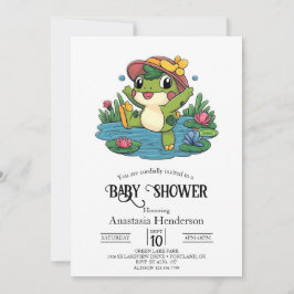 Kleurrijke Dromerige Kikker Baby Shower Kaart