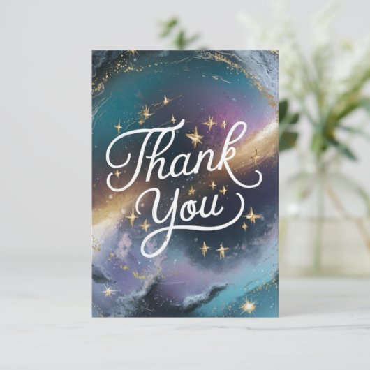 Kleurrijke Dromerige Meteor Celestial Bedankkaart (Staand voorkant)