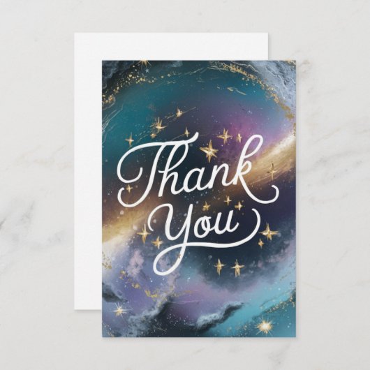 Kleurrijke Dromerige Meteor Celestial Bedankkaart (Voorkant / Achterkant)