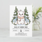 Kleurrijke Dromerige Polar Beer Digitale Verjaarda Kaart (Staand voorkant)