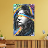 Kleurrijke droom canvasprint - Schilderij Canvas Afdruk (Insitu (Woonkamer))