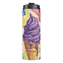 Kleurrijke druipende ijs illustratie thermosbeker