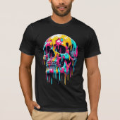 Kleurrijke druipende schedel - psychedelische sche t-shirt (Voorkant)