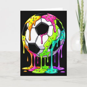 Kleurrijke druipende voetbal kunst sport illustrat kaart