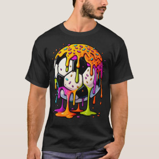 Kleurrijke druipende voetbal kunst sport illustrat t-shirt
