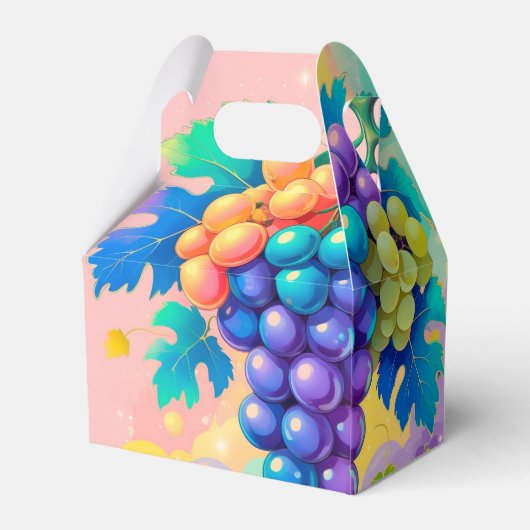 Kleurrijke druiven bedankdoosjes (Achterkant)