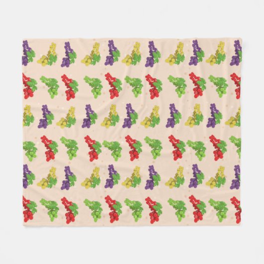 Kleurrijke druiven fleece deken (Voorkant (Horizontaal))