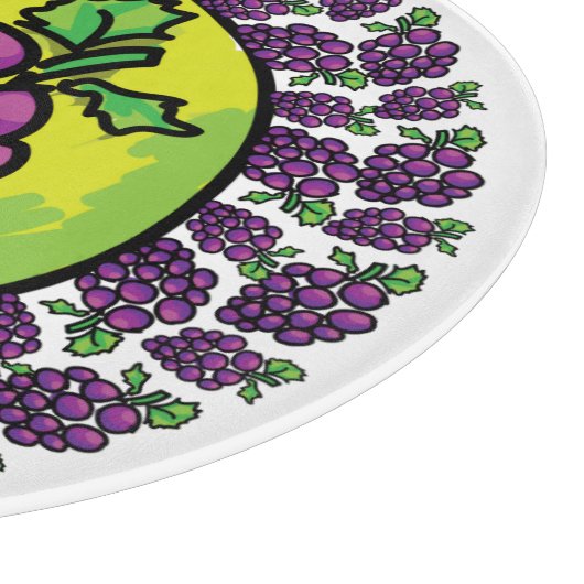 Kleurrijke druiven keuken snijplank (Hoek)