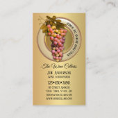 Kleurrijke druiven op goudwijn met Visitekaartje (Voorkant)
