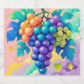 Kleurrijke druiven sparkling wijnetiket (Enkel label)