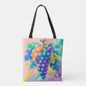 Kleurrijke druiven tote bag (Achterkant)