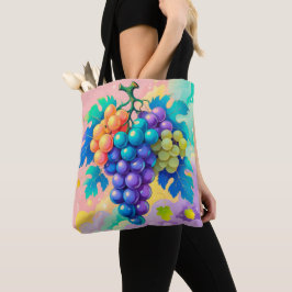 Kleurrijke druiven tote bag