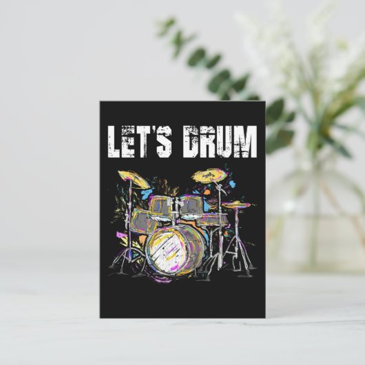 Kleurrijke drum met onderdrukking briefkaart (Staand voorkant)