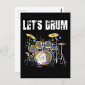 Kleurrijke drum met onderdrukking briefkaart (Voorkant / Achterkant)