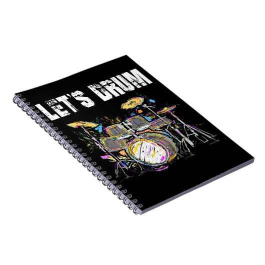 Kleurrijke drum met onderdrukking notitieboek (Rechterzijde)
