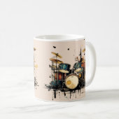 Kleurrijke drummachine. Muziekinstrument Koffiemok (Voorkant rechts)