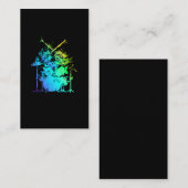 Kleurrijke drumset muziek Drummer drumsticks Visitekaartje (Voorkant / Achterkant)