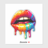 Kleurrijke "Druppelende Lippen" Sticker (Vel)