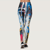 Kleurrijke druppelende verf: graffitimuur. leggings (Achterkant)
