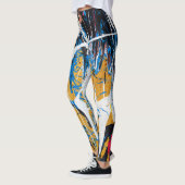 Kleurrijke druppelende verf: graffitimuur. leggings (Links)
