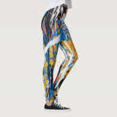 Kleurrijke druppelende verf: graffitimuur. leggings (Rechts)