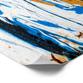 Kleurrijke druppelende verf: graffitimuur. poster (Hoek)