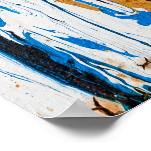 Kleurrijke druppelende verf: graffitimuur. poster (Hoek)