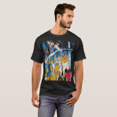 Kleurrijke druppelende verf: graffitimuur. t-shirt (Voorkant volledig)