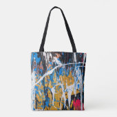 Kleurrijke druppelende verf: graffitimuur. tote bag (Achterkant)