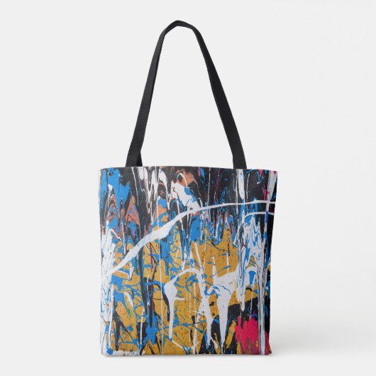 Kleurrijke druppelende verf: graffitimuur. tote bag (Achterkant)