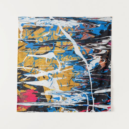 Kleurrijke druppelende verf: graffitimuur. wandkleed (Voorkant (horizontaal))