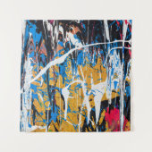 Kleurrijke druppelende verf: graffitimuur. wandkleed (Voorkant)