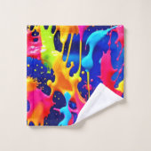Kleurrijke Druppelende Verfkunst Bad Handdoek (Wasdoekje)