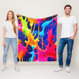 Kleurrijke Druppelende Verfkunst Fleece Deken