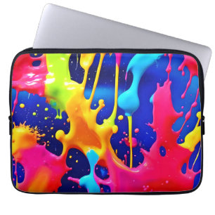 Kleurrijke Druppelende Verfkunst Laptop Sleeve